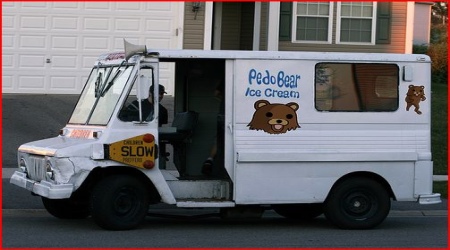 Pedobear IceCream white van