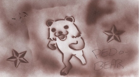 Pedobear stencil drawing