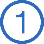 The number 1 in blue font, enclosed in a blue circle outline.