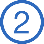 The number 2 in blue font, enclosed in a blue circle outline.